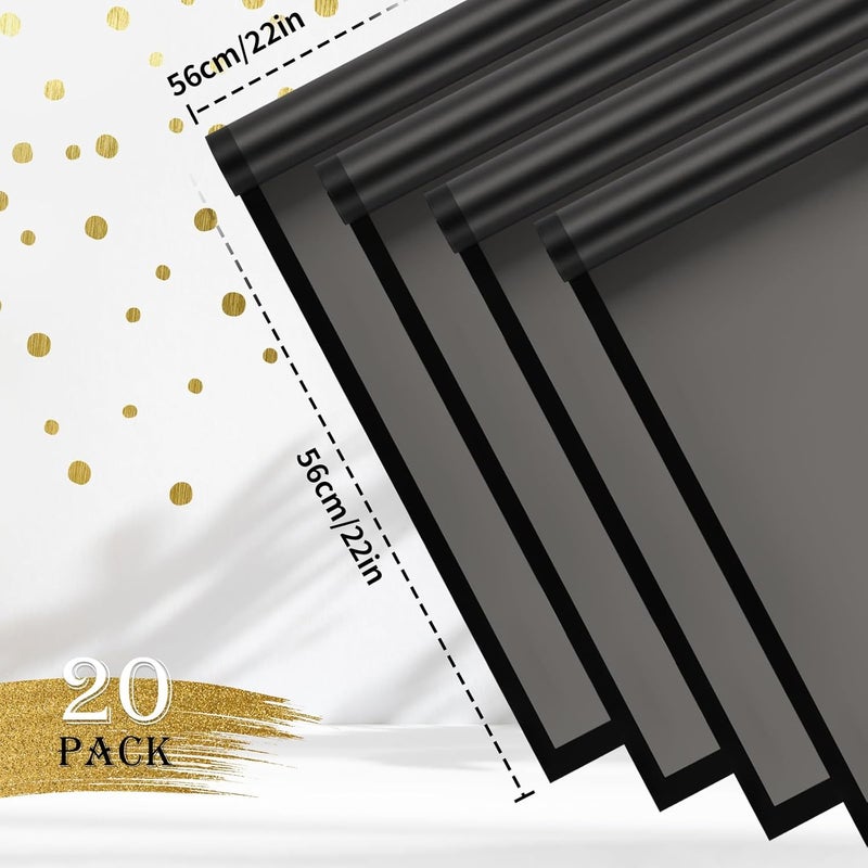 Coidea 20 Sheets Flower Wrapping Paper - Waterproof Floral Bouquet Wrapping Paper Black Korean Florist Supplies Packaging Paper for DIY Crafts Wedding Birthday Gift - Image 2